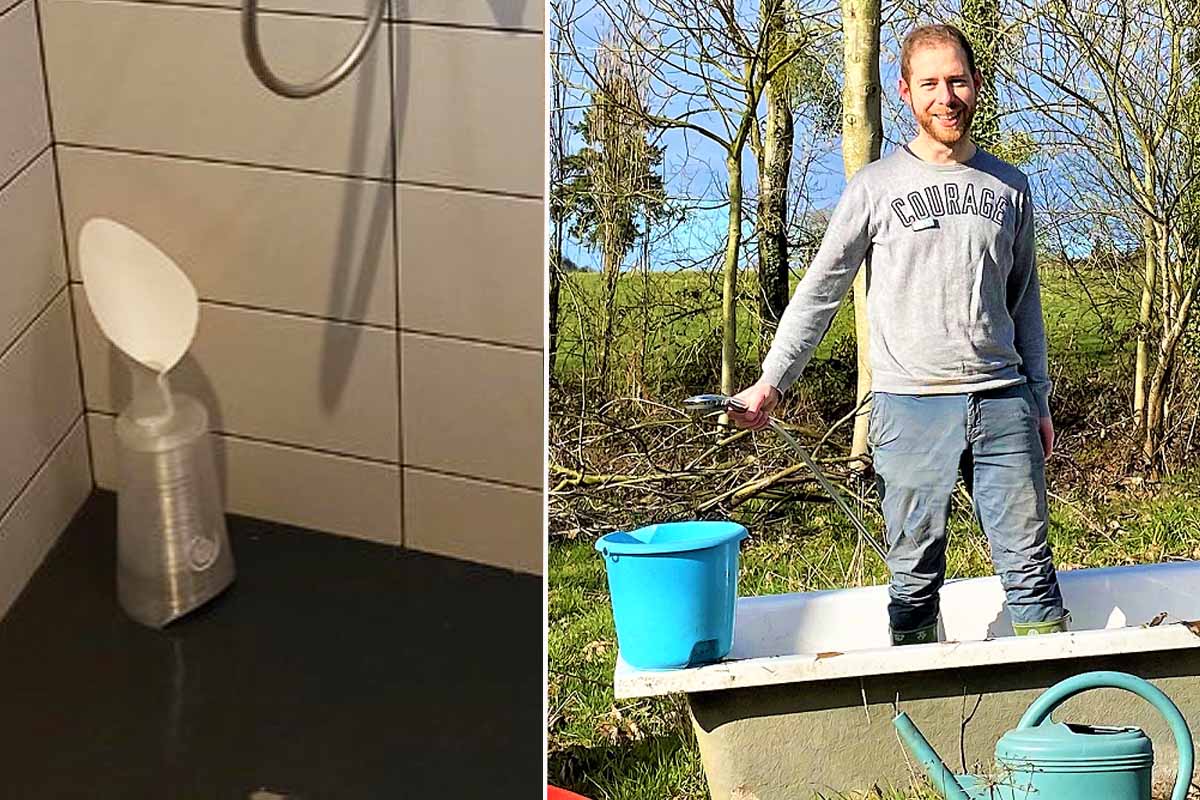 Tony Lemonnier invente un récupérateur d'eau froide pour la douche.