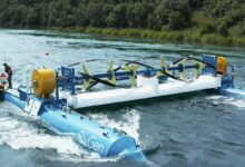 Une hydrolienne RivGen Power System.