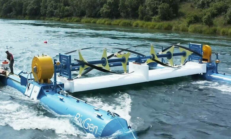 Une hydrolienne RivGen Power System.