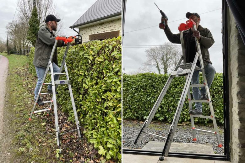 Un dispositif innovant pour stabiliser un escabeau.