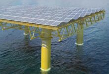Une centrale photovoltaïque flottante.