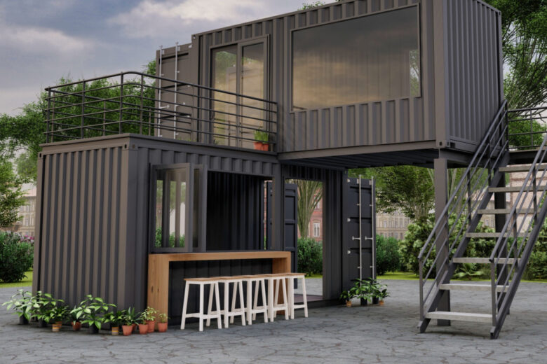 L'empilement de container pour construire une maison.