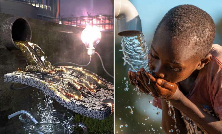 L'invention d'une nouvelle membrane qui peut filtrer les eaux usées ou l'eau de mer et générer simultanément de l'électricité.