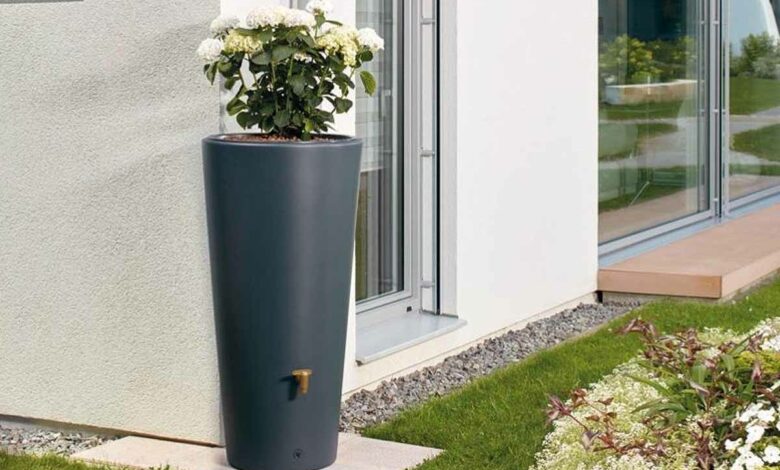 Récupérateur d'eau aérien GARANTIA VASO cylindrique graphite , 220 l