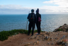 Un couple sans enfant devant la mer.