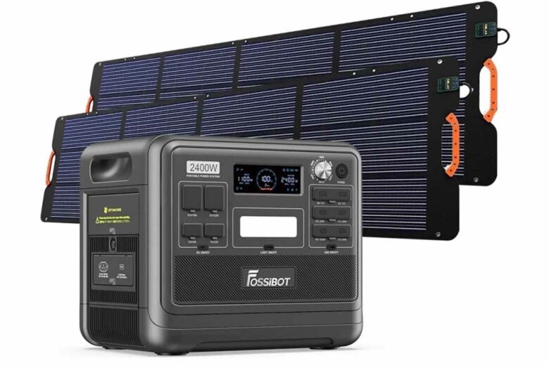 Le FOSSiBOT F2400 2048Wh/2400W Portable Power Station Combo With 2 Pcs FOSSiBOT SP200 200W Solar