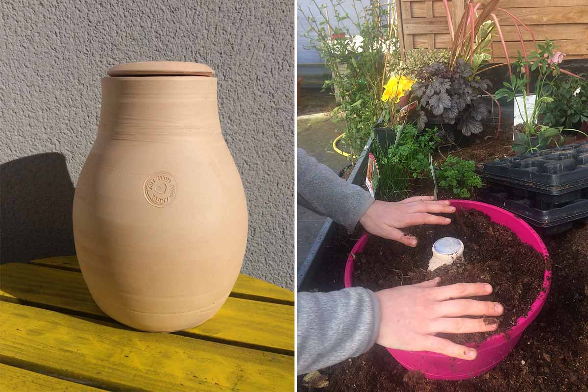 Olla à planter Terre cuite émail Vert Artisanat