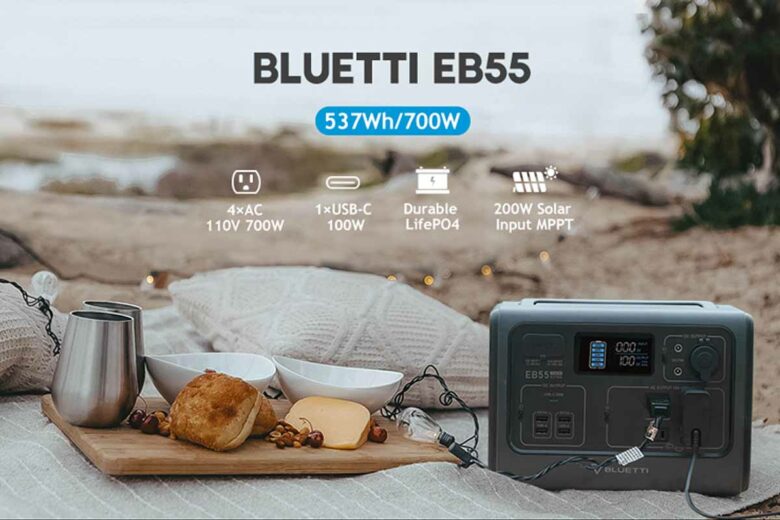 La Portable Power Station BLUETTI EB55 537WH/700W LiFePO4 Battery