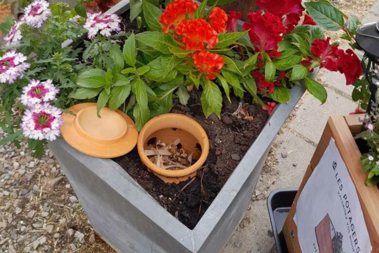 Une invention en terre cuite pour transformer toutes les jardinières en potagers composteurs.