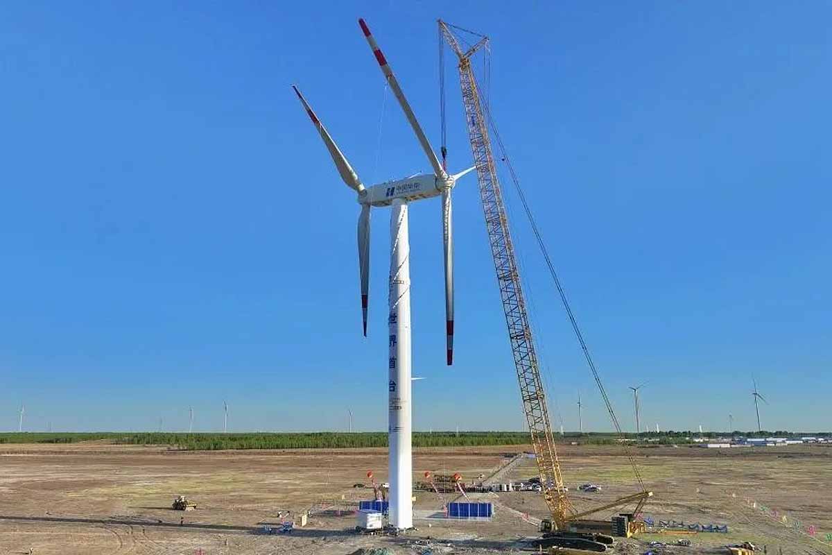 L'éolienne à double éolienne « Sairui », d'une capacité de 2,7 MW.