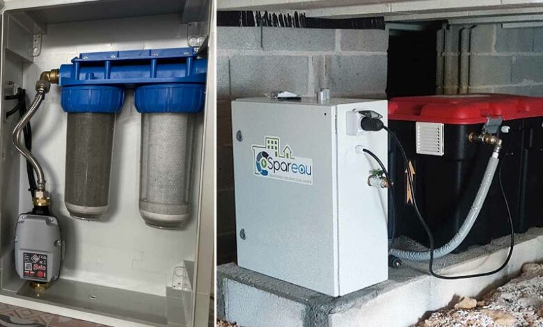 L'invention d'un kit qui recycle les eaux grises pour économiser l'eau potable.