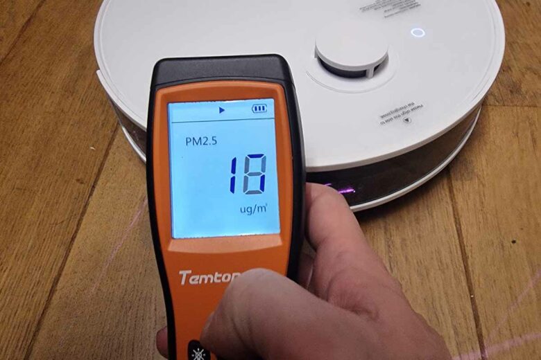 Test du rejet des particules fines PM10.