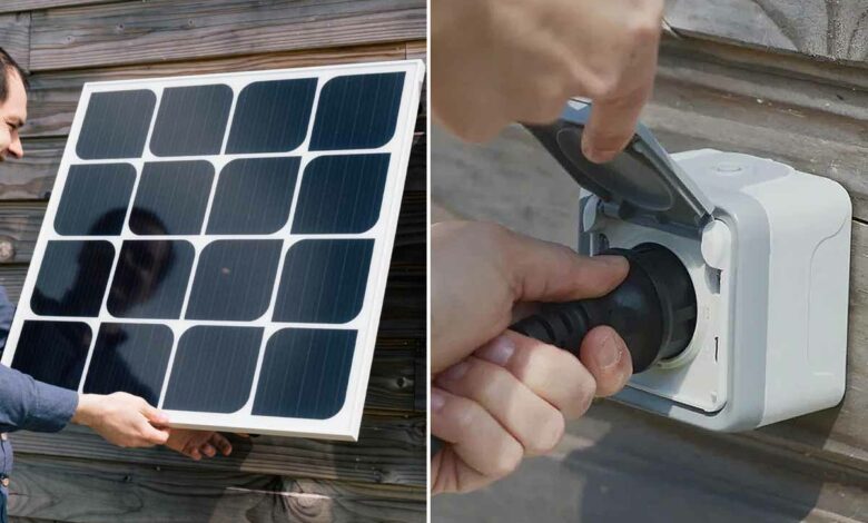 Les panneaux solaires Beem sont conçus pour une installation simplifiée et peuvent facilement être branchés sur une prise électrique.