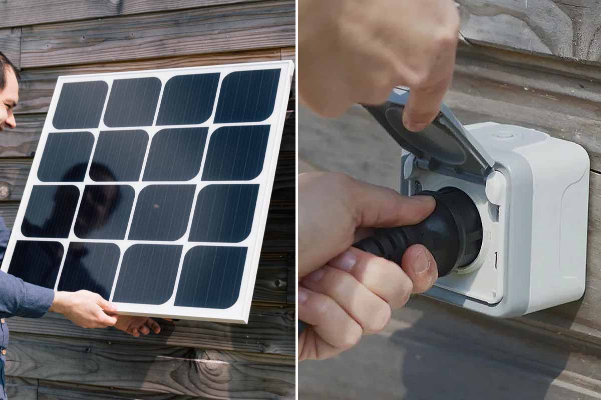 Les panneaux solaires Beem sont conçus pour une installation simplifiée et peuvent facilement être branchés sur une prise électrique.