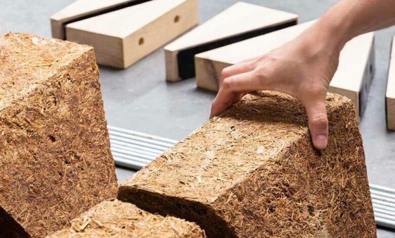 L'invention d'un matériau de construction à très faible émission de carbone à partir de biodéchets de canne à sucre (bagasse).