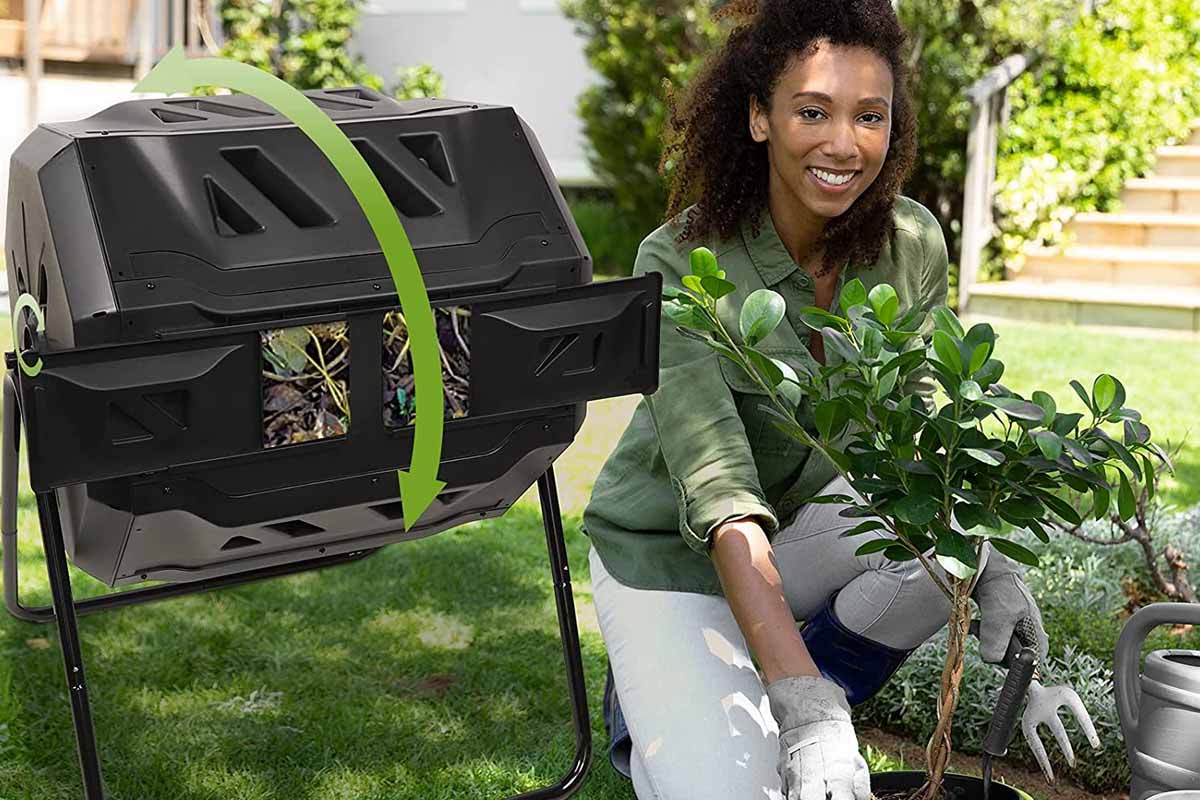 Composteur de Jardin Rotatif 70 litres