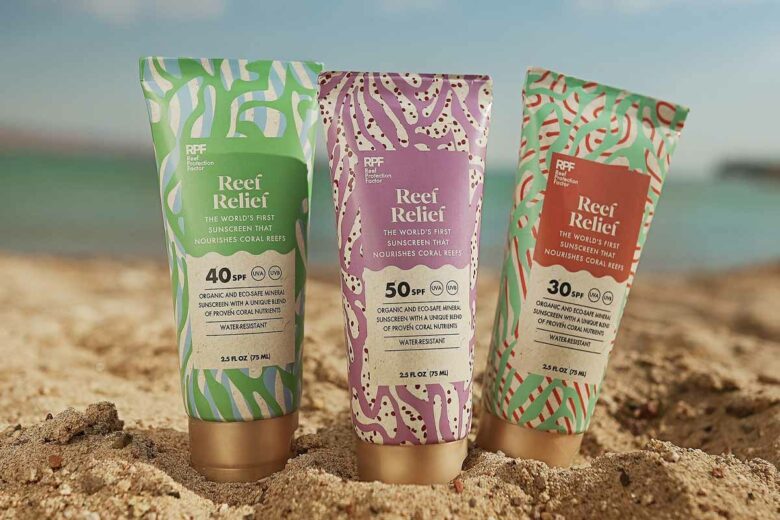 La crème solaire Reef Relief est également pionnière en introduisant une certification novatrice dans le monde : non seulement le SPF (Sun Protection Factor), mais également le RPF (Reef Protection Factor), qui évalue la protection des récifs.