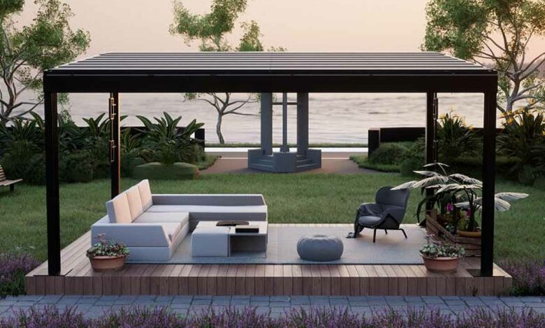 Un Gazebo solaire capable de fournir jusqu'à 4,3 kW d'électricité.