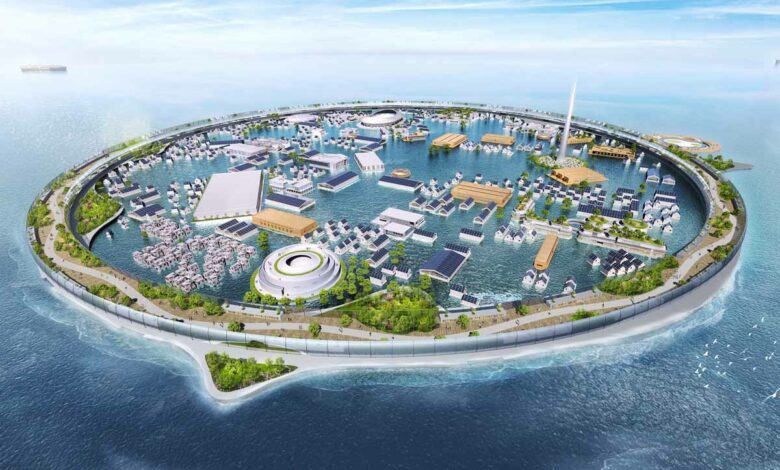N-Ark a dévoilé des plans pour une ville flottante touristique.