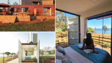 Une magnifique maison en conteneur au bord du lac