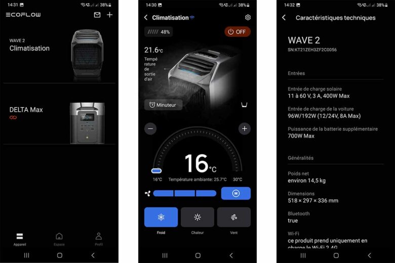 L'application Ecoflow.