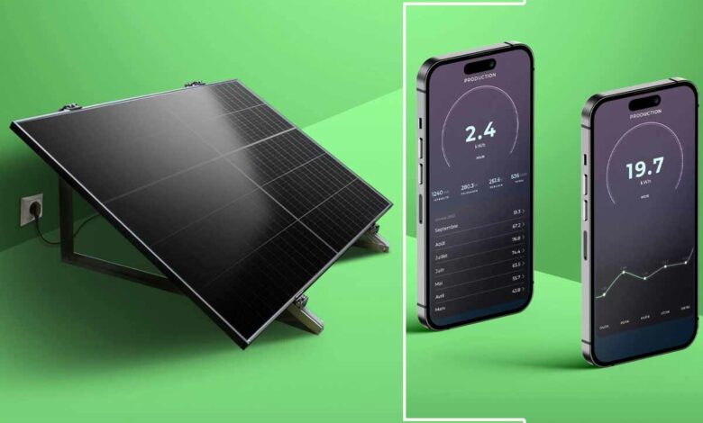 Des panneaux solaires à brancher simplement sur une prise électrique domestique.