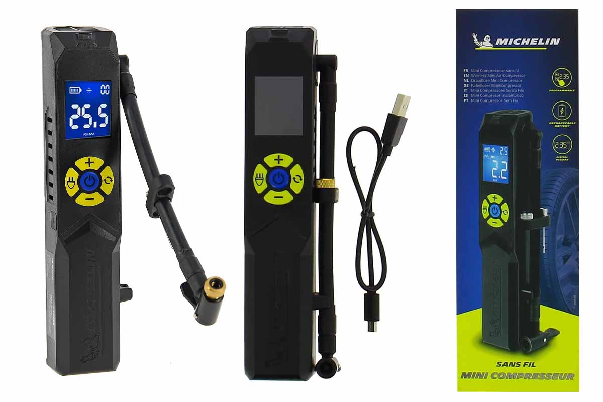 La pompe portable Michelin 009528 pour vélo, auto et moto est en promotion  (notée 4,4/5 sur 8377 évaluations) - NeozOne