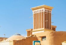 Une tour à vent dans la ville historique de Yazd.