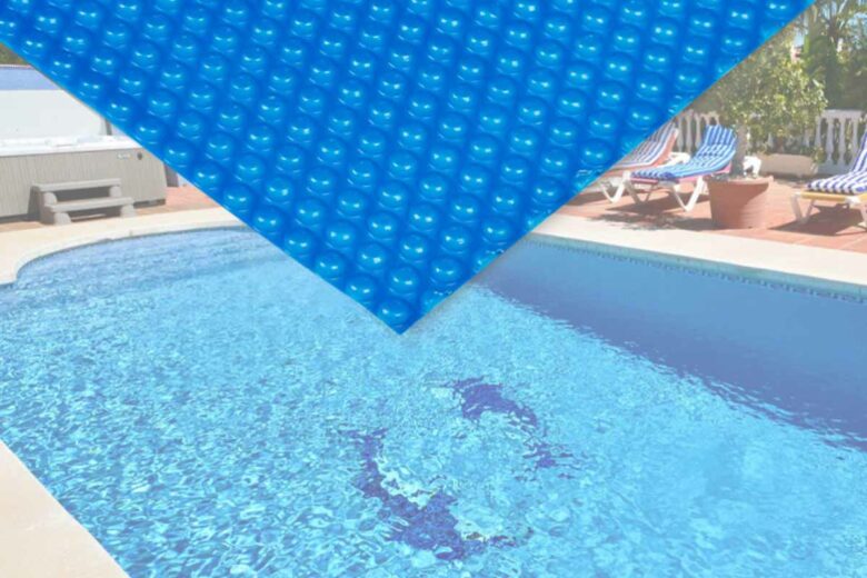 Couverture de piscine solaire chauffante.