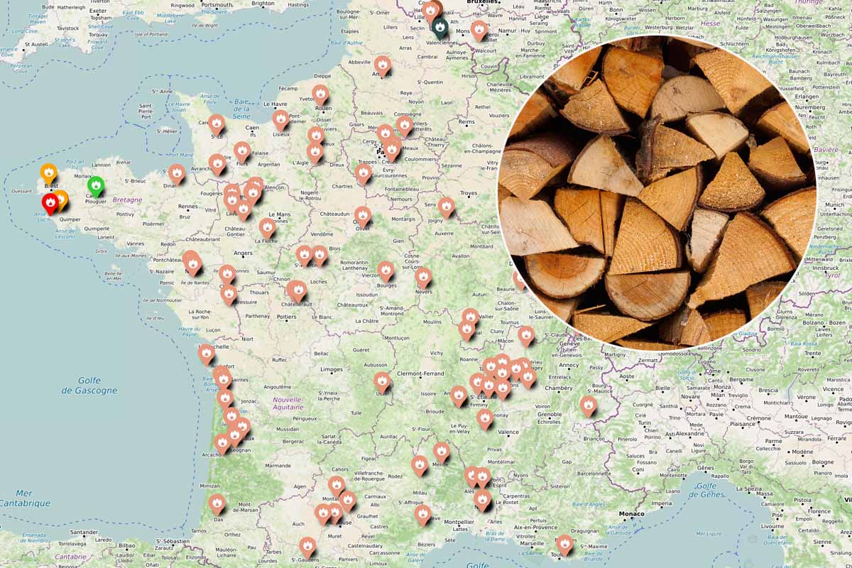 Annuaire vendeurs de bois de chauffage, par départements.