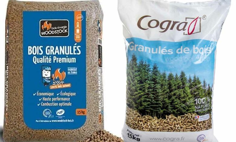 Les pellets Cogra et Woodstock sont à seulement 6,50 euros le sac de 15 kilos.