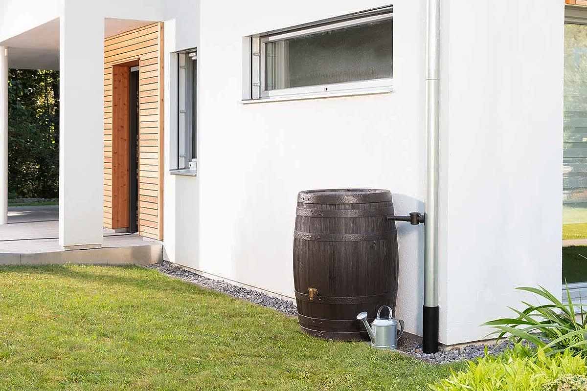 Récupérateur d'eau de pluie GARANTIA Tonneau Vino 250 L Brun - Avec  collecteur - Jardiland