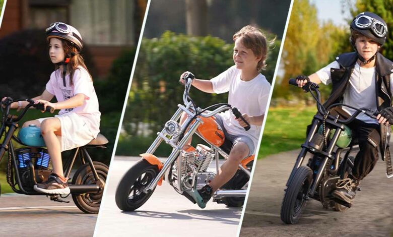 Trois nouvelles motos électriques pour les enfants.