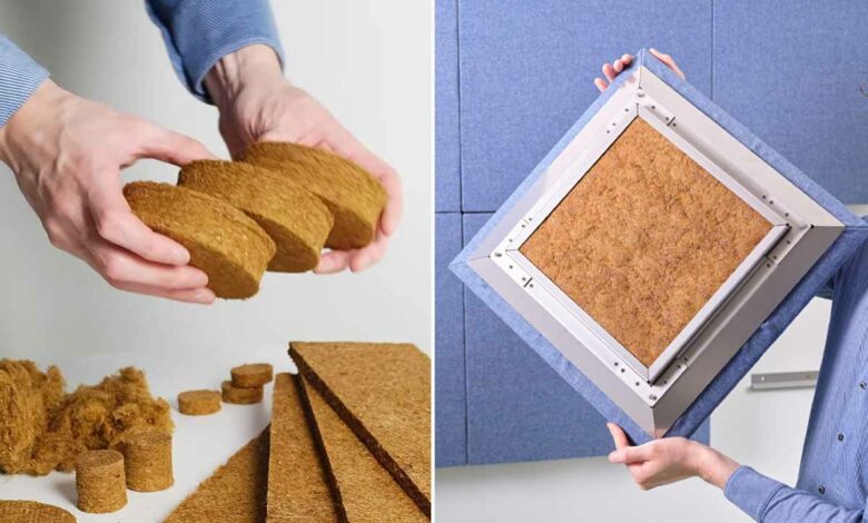 L'invention d'un panneau acoustique en byssus.