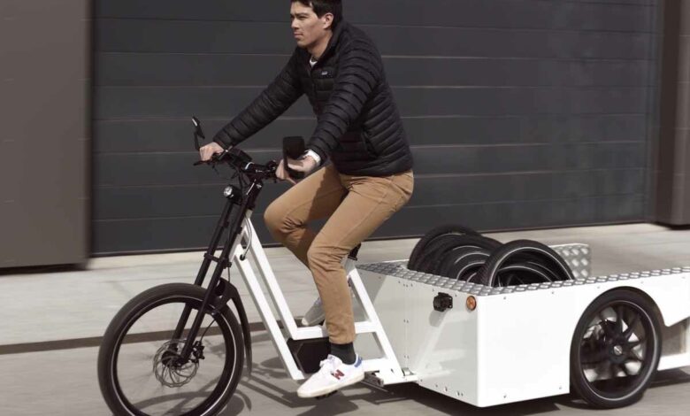 Un vélo cargo fabriqué par la société de mobilité suisse Shematic.