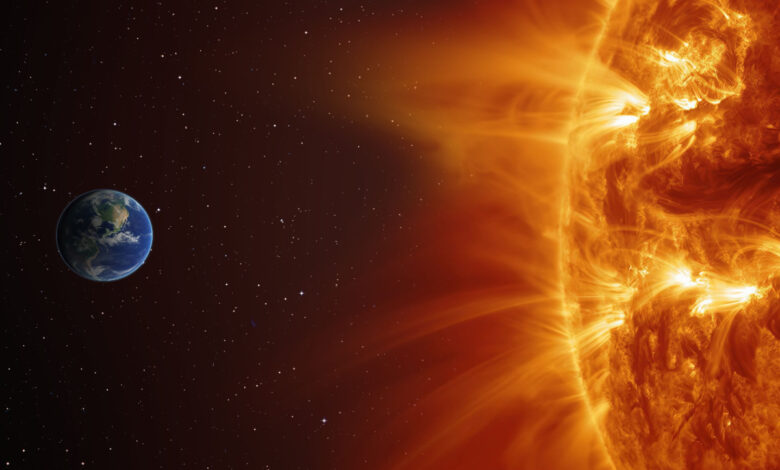 Une éruption solaire géante ressentie sur la Terre, la Lune et Mars.