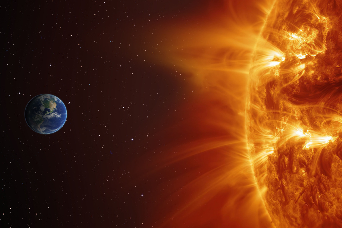 Une éruption solaire géante ressentie sur la Terre, la Lune et Mars.