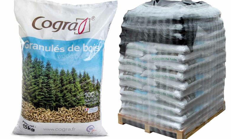 Palette de granulés de bois COGRA (70 sacs de 15 kg)