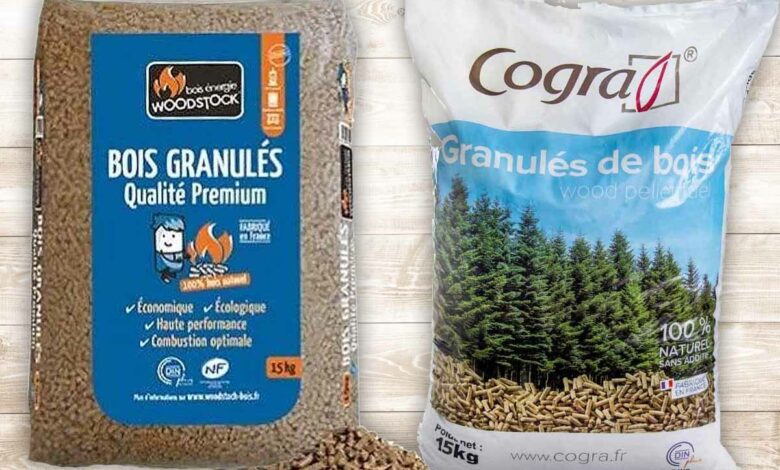Les pellets Cogra et Woodstock sont à seulement 6,50 € le sac de 15 kg.