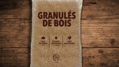 Granulés de bois 100 % issu de forêts locales françaises gérées durablement.