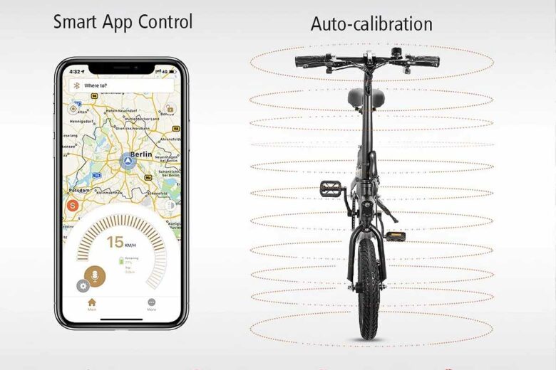 Un vélo électrique connecté et d'une autonomie de 45 km.