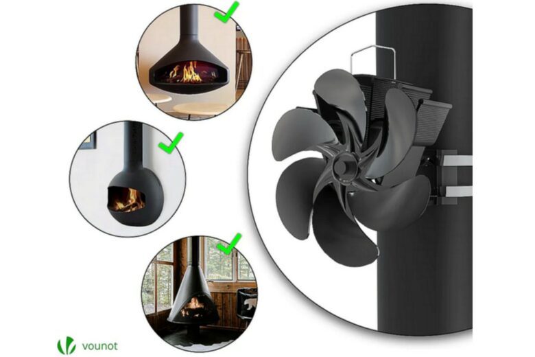 Ventilateur de poêle, ventilateur de poêle à bois silencieux à 5 lames,  puissance thermique, mini ventilateur