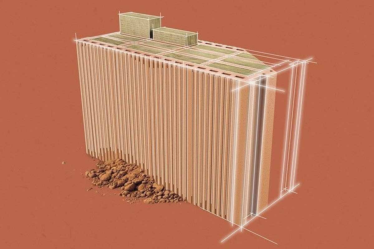 Wienerberger invente l'ISObric, la première brique de construction de 20 cm à isolation intégrée.