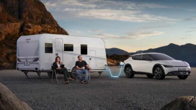 Une caravane dédiée aux véhicules électriques.