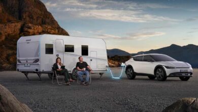 Une caravane dédiée aux véhicules électriques.