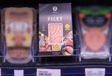 La startup autrichienne Revo Foods lance le filet de saumon végétalien imprimé en 3D dans un supermarché REWE.