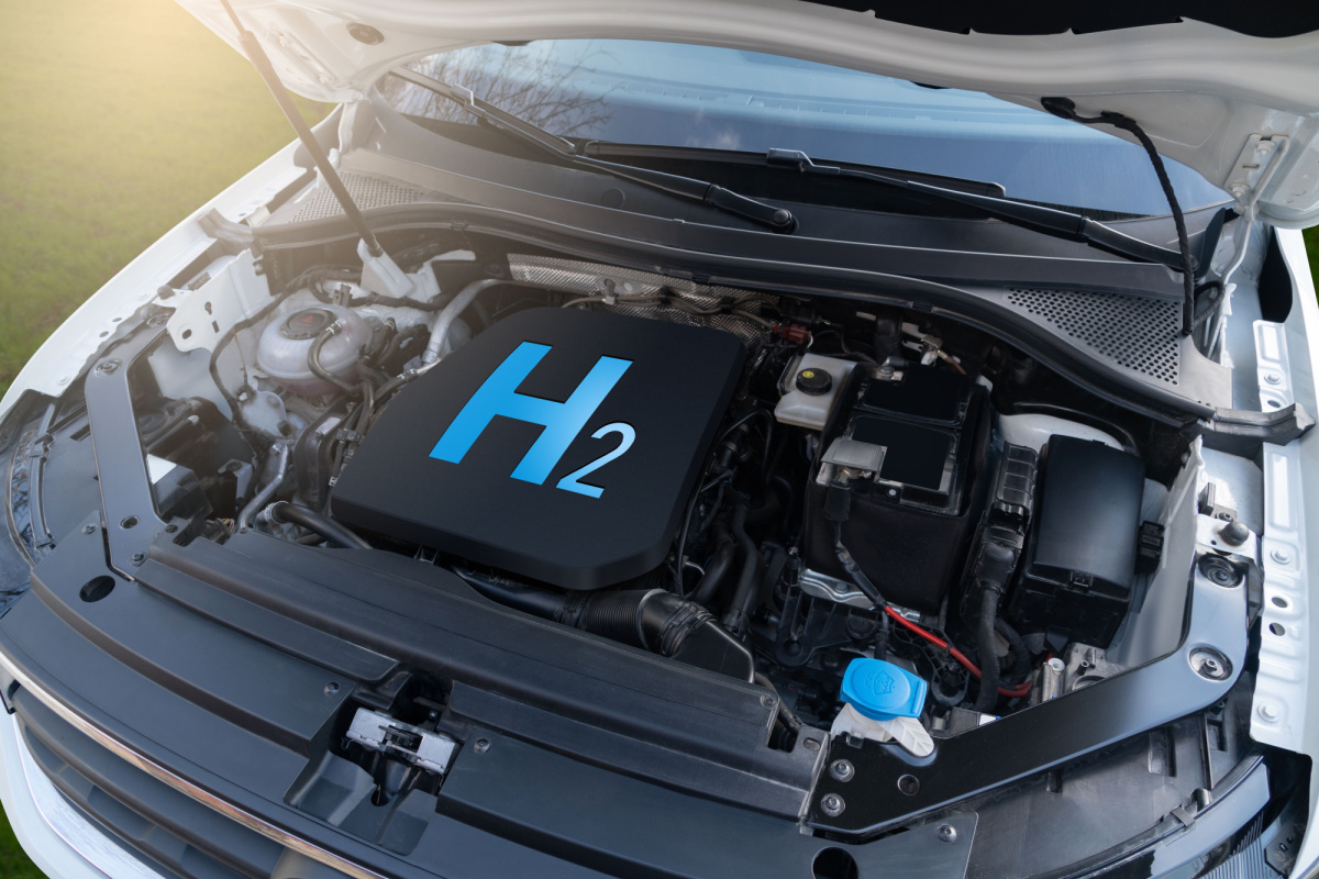 Un moteur de voiture de 2 l qui fonctionne entièrement à l’hydrogène.