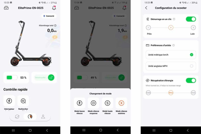 L'application dédiée permet de verrouiller la trottinette.