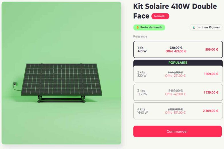 Kit Solaire 410W Double Face