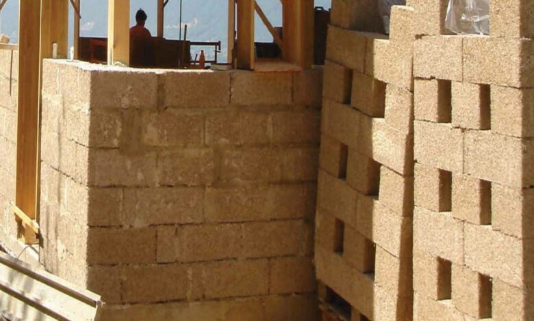 Un chantier qui utilise du Chanvribloc.